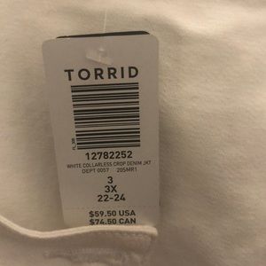 White torrid jacket… new